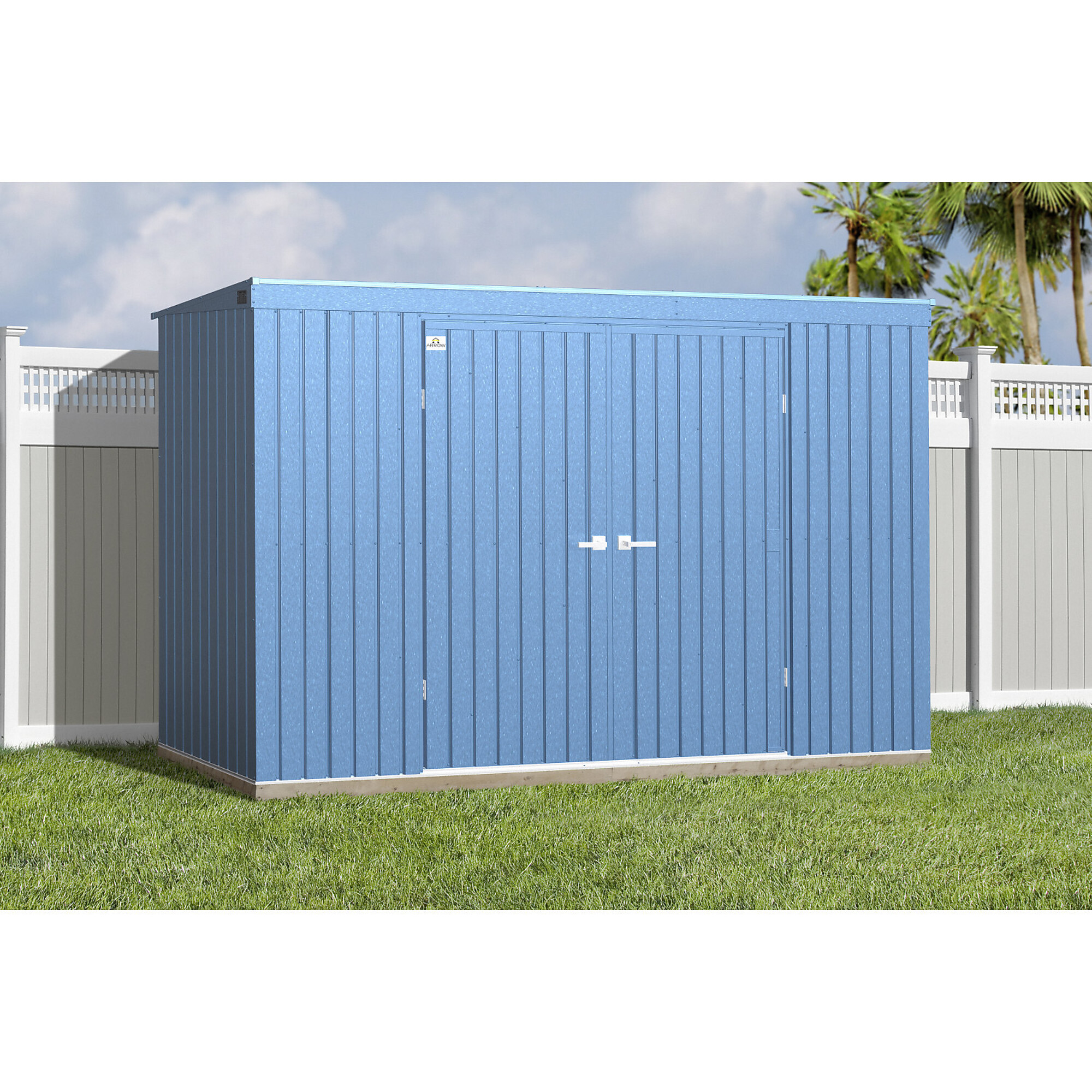 Arrow Storage Products, Elite Steel Shed 10x4 Blue Grey EP104BG, Length 4 ft, Width 10 ft, Model# EP104BG